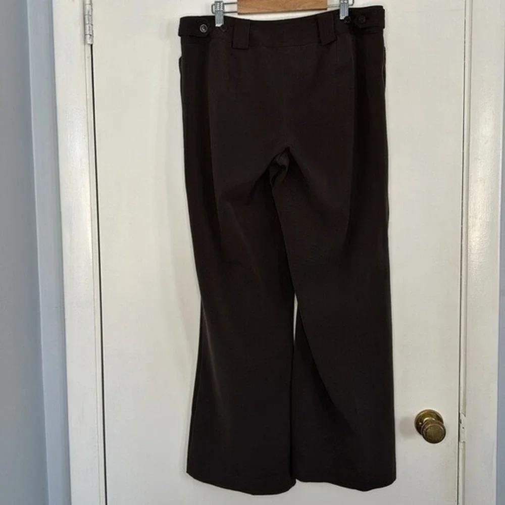 Lane Bryant Petite 1 Large Brown Wide Leg Dress Pants Trousers Neutral Office - Picture 6 of 8